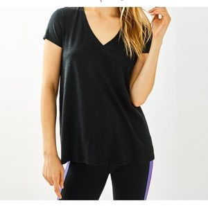 Etta Short Sleeve Top- Onyx/Black color